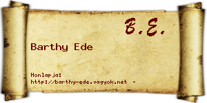 Barthy Ede névjegykártya